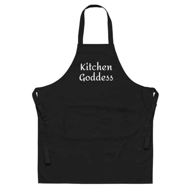 kitchen goddess sustainable apron black