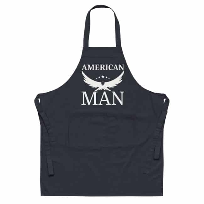 American man apron navy color