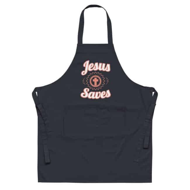 Jesus Saves | Organic Cotton Apron - Image 2