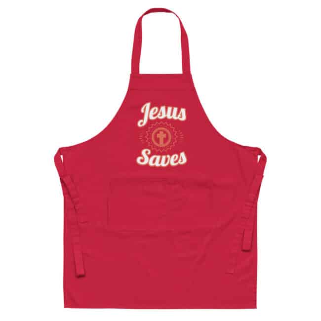 Jesus Saves | Organic Cotton Apron - Image 3