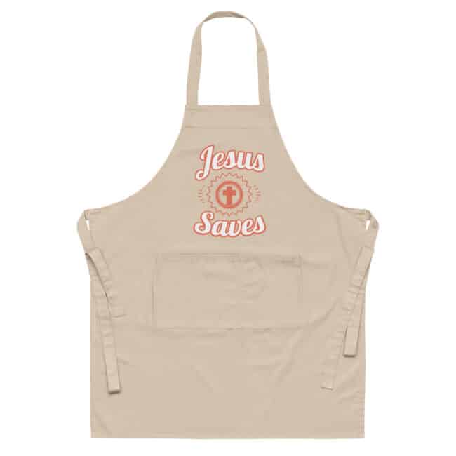 Jesus Saves | Organic Cotton Apron - Image 4