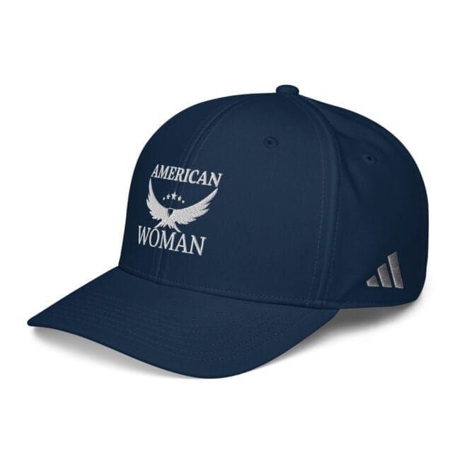 american woman adidas cap side view navy