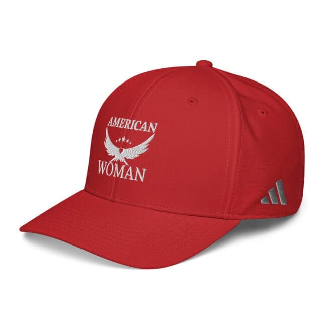 american woman adidis cap side image red