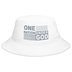 One nation under God bucket hat white color