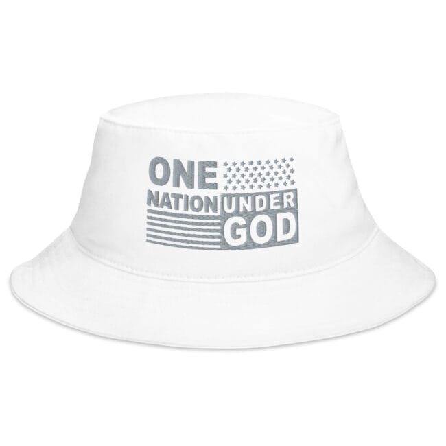 One nation under God bucket hat white color