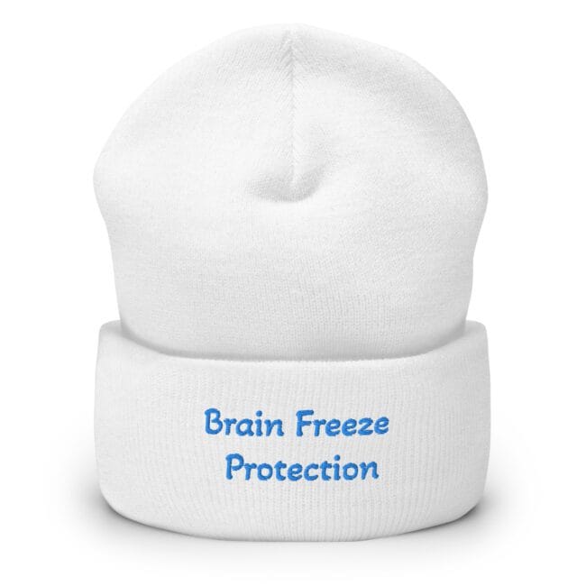 brain freeze protection beanie white