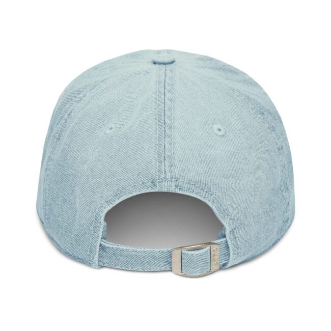 american woman denim dad hat back light blue