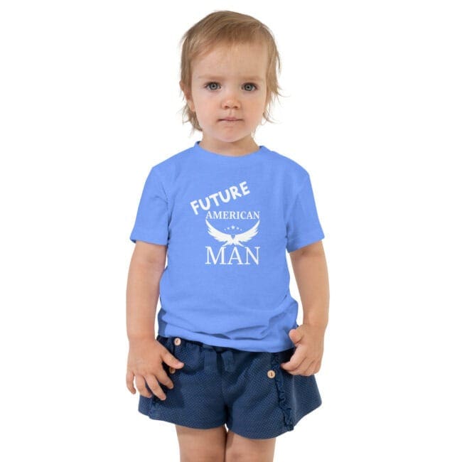 future american man toddler t-shirt heather blue model