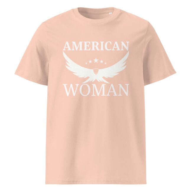 american woman sustainable tee fraiche peach