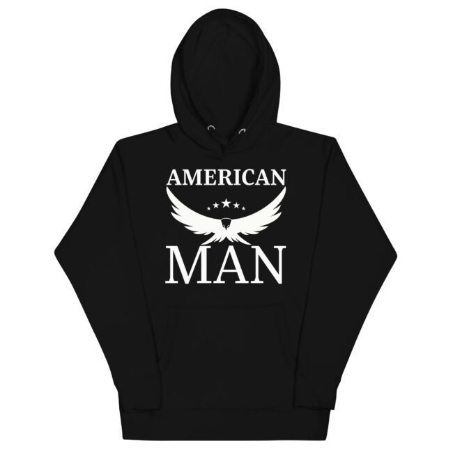 american man hoodie black