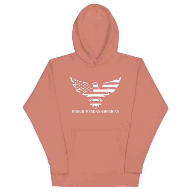 proud to be an american hoodie dusty rose