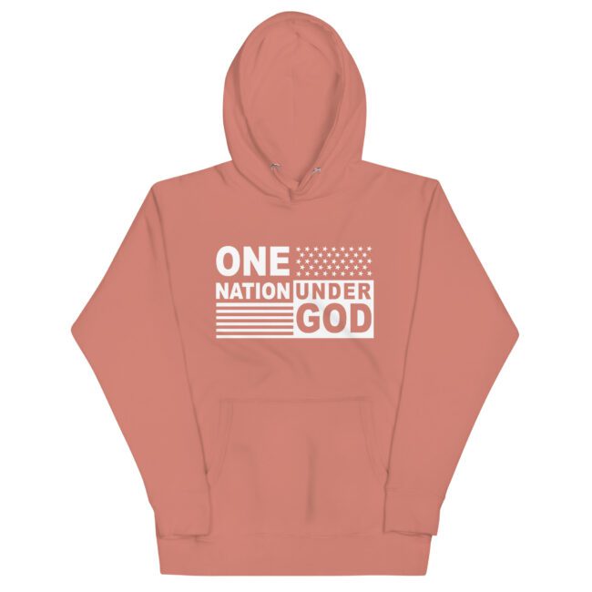 One Nation Under God Hoodie dusty rose