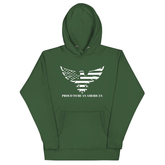 proud to be an american hoodie forest green