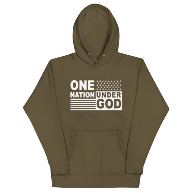 One Nation Under God Hoodie military green