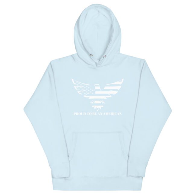 proud to be an american hoodie sky blue