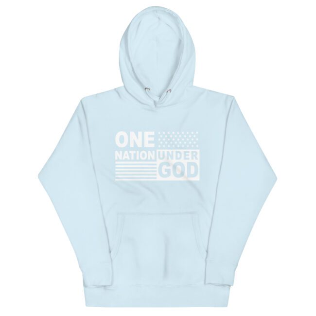 One Nation Under God Hoodie sky blue