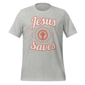 Jesus Saves Christian t-shirt heather grey