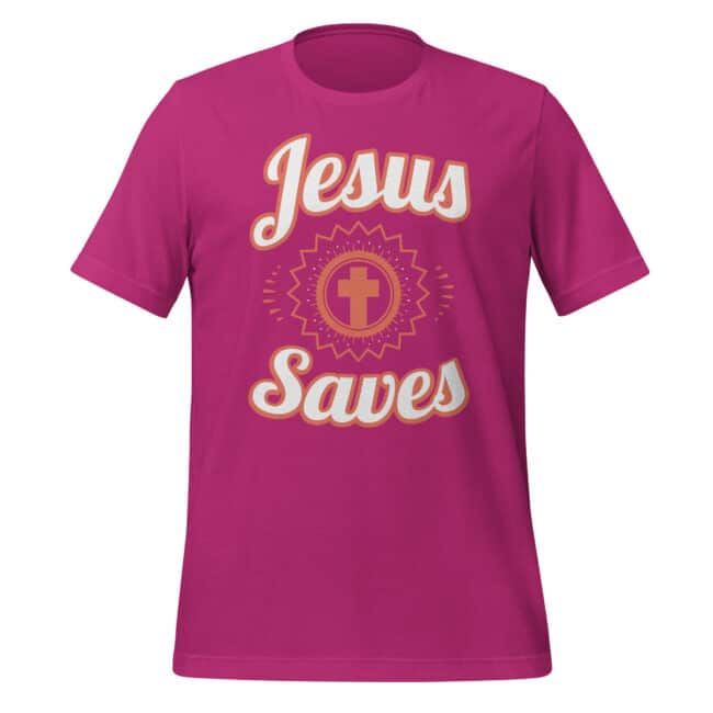 Jesus Saves Christian t-shirt berry