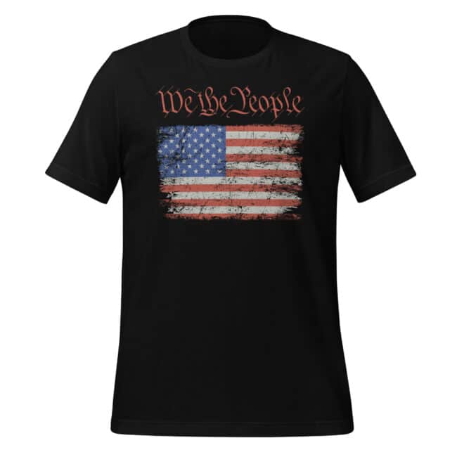 We the people t-shirt with American Flag black