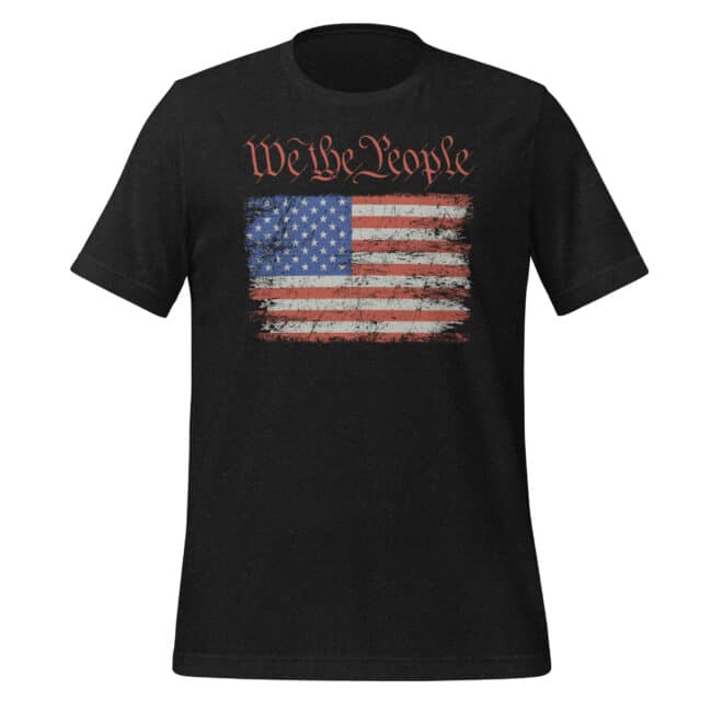 We the people t-shirt with American Flag black heather