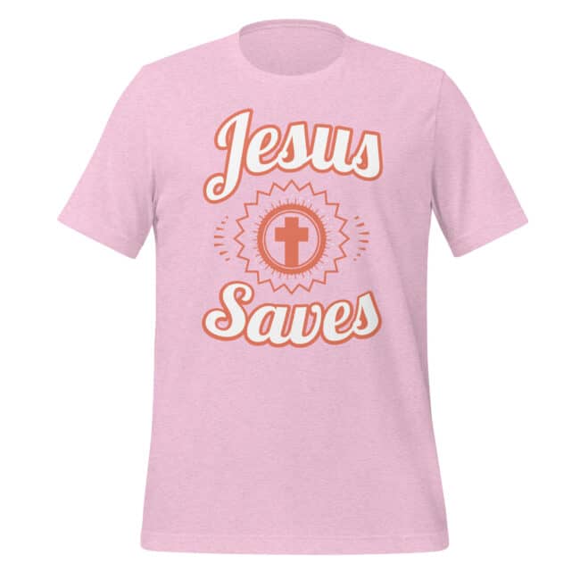 Jesus Saves Christian t-shirt lilac