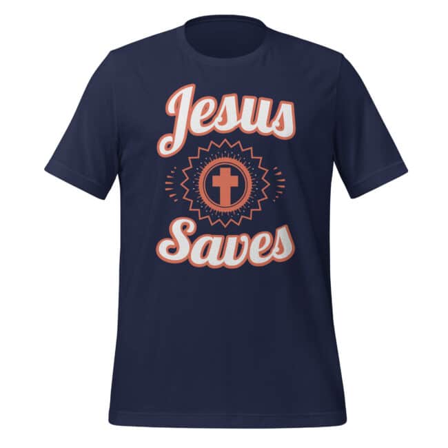 Jesus Saves Christian t-shirt navy